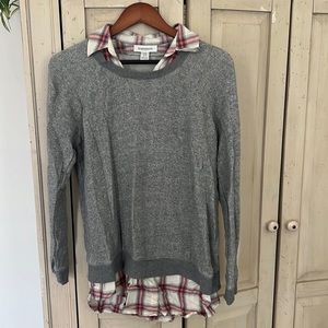 Motherhood maternity top (M) light sweatshirt with attached shirt